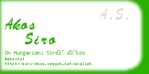 akos siro business card